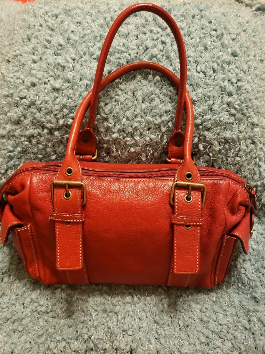 Vintage Red Velvet Shoulder Bag Purse with Leather... - Depop