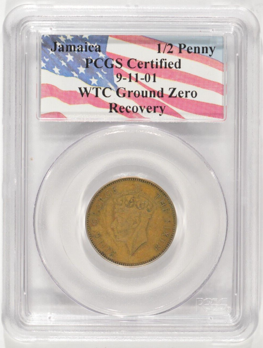 1950 Jamaica Half Penny 1/2 King George VI PCGS WTC Ground Zero