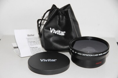 Vivitar 62mm 0,43x Weitwinkel Aufsatz Umbau Kamera Objektiv mit Makro.