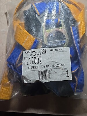 NEW WERNER H212002 BLUE & YELLOW ARMOR STANDAR HARNESS TONGUE BUCKLE LEGS  M/L