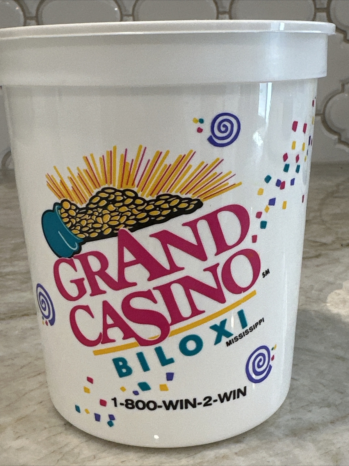 VTG Grand Casino Biloxi Gulfport CHIP BUCKET Slots Coin Cup Mississippi