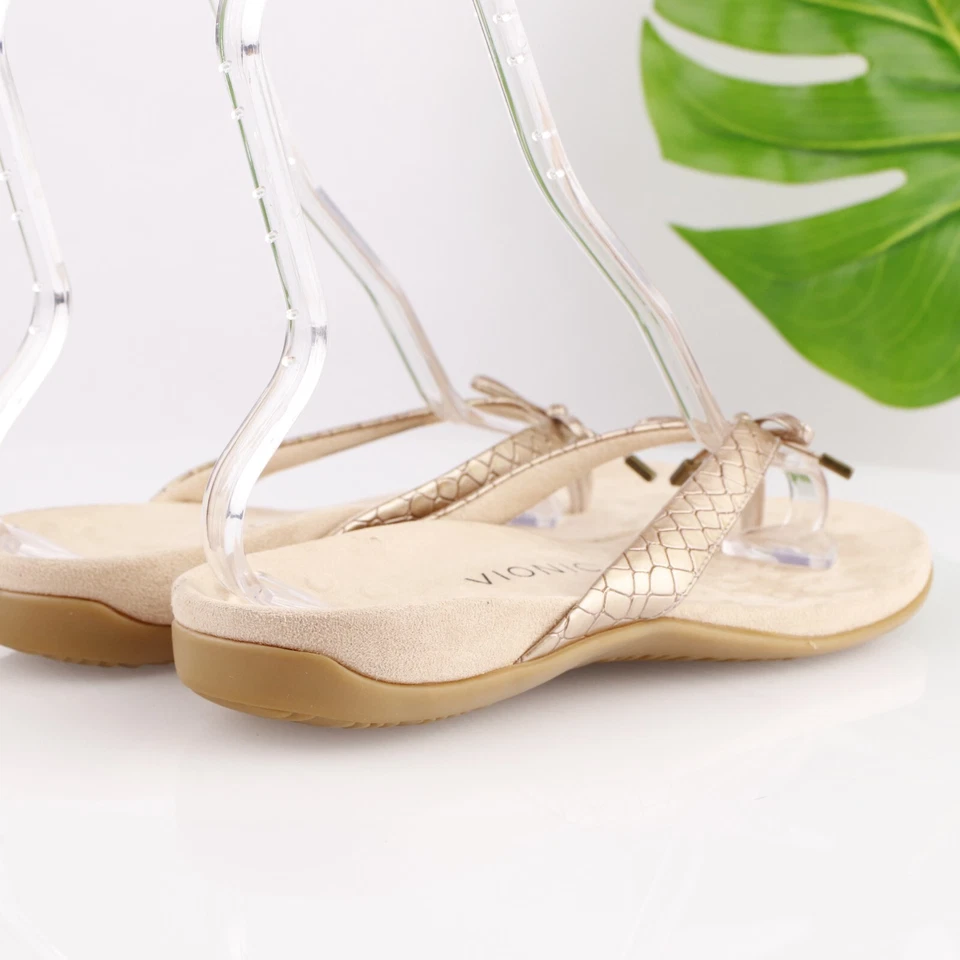 Vionic Womens Bella Sandal Size 10 Rose Gold Thong Arch Support Toe Post Slide - Imagem 4 de 4