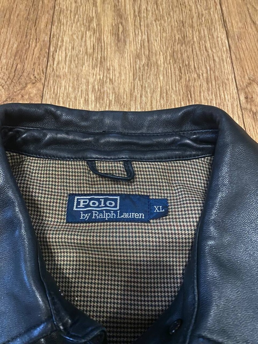 Ralph Lauren レザージャケット XL 90s Vintage 1990s Ralph Lauren Leather Jacket Black Color Mens