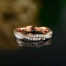 14K Rose Gold Plated 2Ct Round Cut Lab Created Diamond Women's Engagement Ring