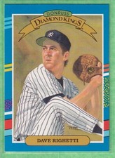 1991 Donruss #21 Diamond Kings Dave Righetti (Has White Stripe on Right Border)