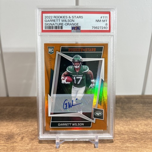 Garrett Wilson [Signature Orange] #111 2022 Panini Rookies & Stars card