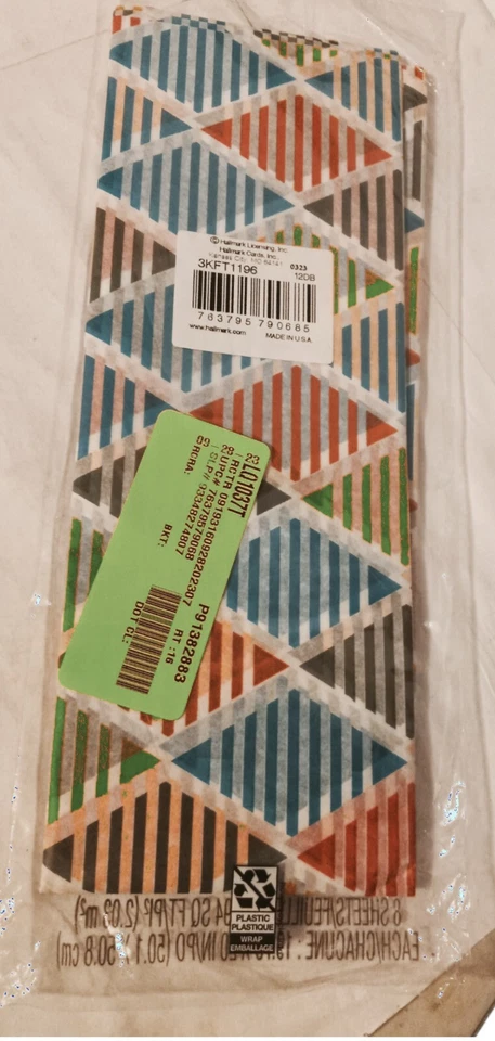 Hallmark Gift 72 Count Tissue Paper Orange Blue Gray Yellow Gift Bag Filler  - Image 2 of 2