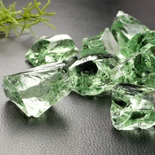 Raw Rough Light green Colored glass Crystal Mineral Chunks Specimens Home 1PC