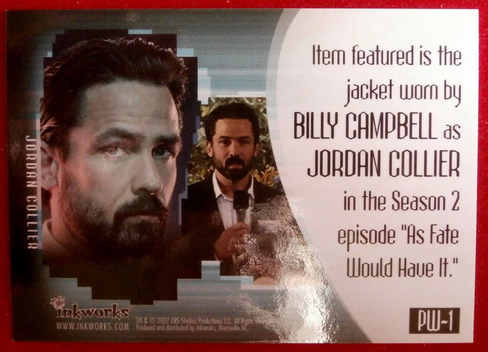 THE 4400 - Season Two - BILLY CAMPBELL, JORDAN COLLIER - Costume Card PW1 - 2007 - Image 2 of 2