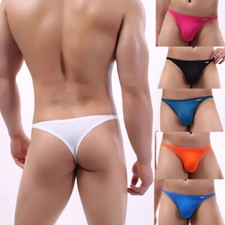 Men's Briefs Sexy Low Rise Pouch Underwear Bikini Thongs G-string Panties T-back