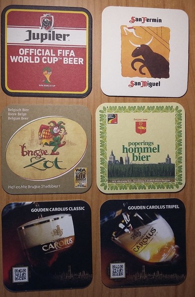 Lote de 5 POSAVASOS de CERVEZAS internacionales sin uso