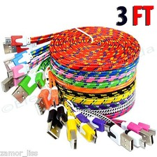 For Android Phones Braided Micro USB 2.0 Charging  Sync Charger Cord lot