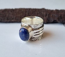Deep Blue Lapis Lazuli 925 Sterling Silver Handmade Gift For Her Ring PG1248