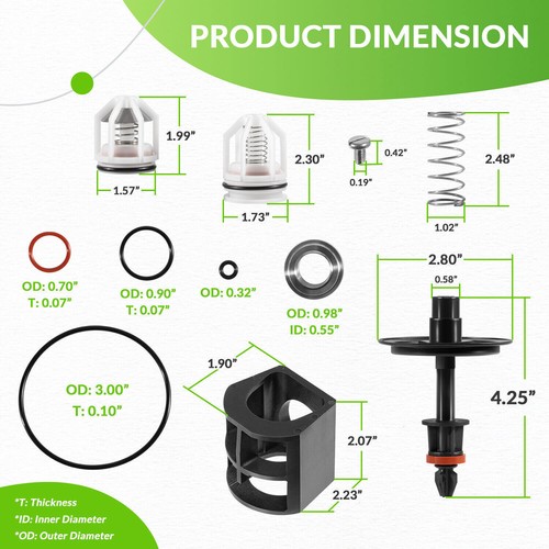 Replace for Watts 009M2 1" Total Repair Kit 0887793 887793 RK 009M2-T for LF009 - Picture 9 of 13