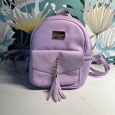 Mini Backpack Purple Faux Leather Handbag Cute