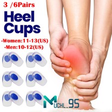 3 Pairs Gel Heel Cushion Insoles Spur Shoe Pad High Heel Insert Foot Pain Relief