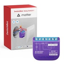 SwitchBot Smart Relay Switch 1,Smart Relay Module with Built-in Hub, Wi-Fi&Bl...