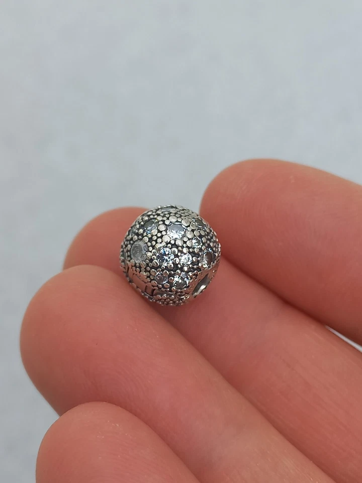Authentic Pandora Cosmic Stars Charm Clip Bead 791286CZ Retired 925 Silver - Immagine 4 di 4