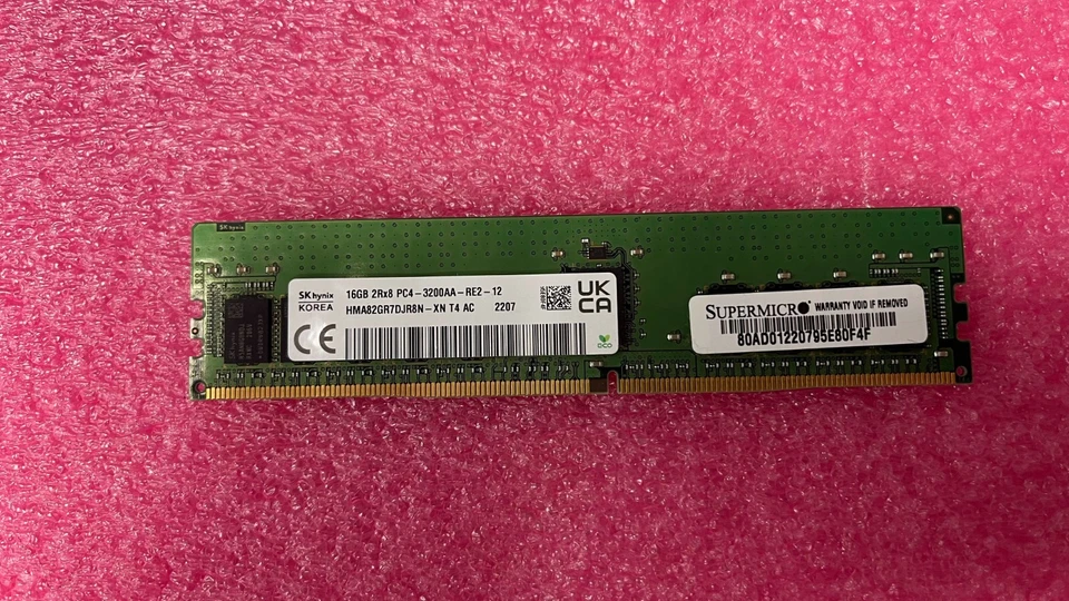MEM-DR416MB-ER32-MB 16GB  DDR4 3200MHz RDIMM ECC  Memory  for SuperMicro Servers - Image 2 of 2