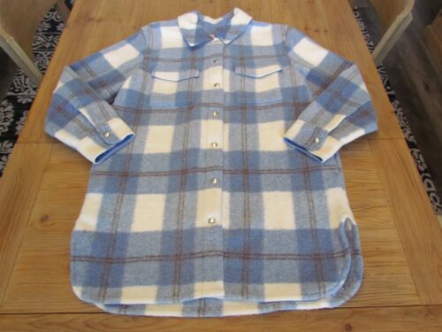 NWT J.Crew Size Small S Blue Plaid Longline Shacket Shirt Jacket BL637 $218