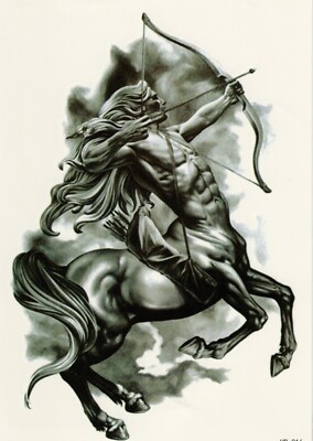 Temporäres Tattoo Centaur Chiron Kentaur Einmal Wasserfest Körperkunst