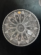 Bohemia Czechoslovakia Hand Cut 24 Lead Crystal 12  Round Bowl Queen Lace