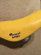 VISCOUNT AERO YELLOW PADDED SEAT WITH GUTS OLD SCHOOL BMX GT HUTCH