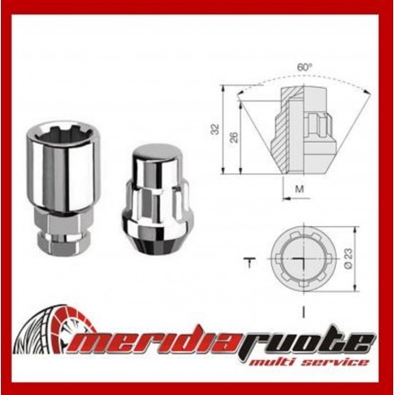 Protezione Cerchi Ford K163 Kit Dadi Antifurto 14x1,5x26 S-MAX