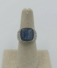 925 Sterling Silver Ring With Blue Stone Size 7.75