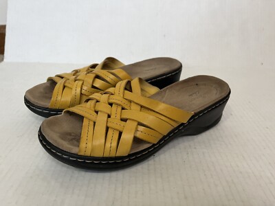 Clarks Sandals Ultimate Comfort Lightweight Lexi Selina Wedge Heel Yellow 6