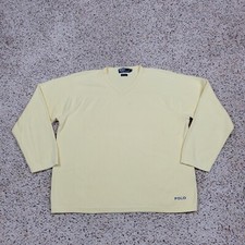 Polo Ralph Lauren Sweater Mens Large Yellow Long Sleeve Knit Sweatshirt VINTAGE
