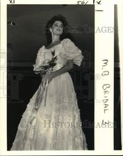 1983 Press Photo Informal Bridal Gown in Cotton modeled at Fashion Show