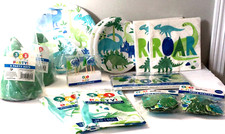 Party Pack 86 Piece Dinosaur Theme Plates Napkins Table Cover Banner  more NEW