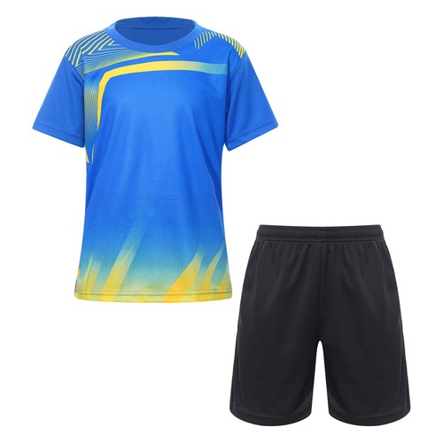 Kids Boys Uniform Soccer Outfit Badminton Football Jerseys Quick-Drying Set - Picture 38 of 89
