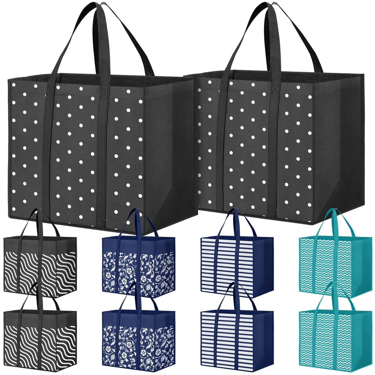 Bolsa De Compra Plegable Grande - Tela Oxford Resistente, Capacidad 22 Kg, Asas Anchas, Se Pliega A 14x11 Cm, Ideal Para Supermercado, Viajes O Picnic