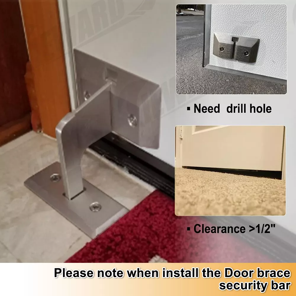 Door Brace Security Bar Anti Kick Door Security Fit for External Swing