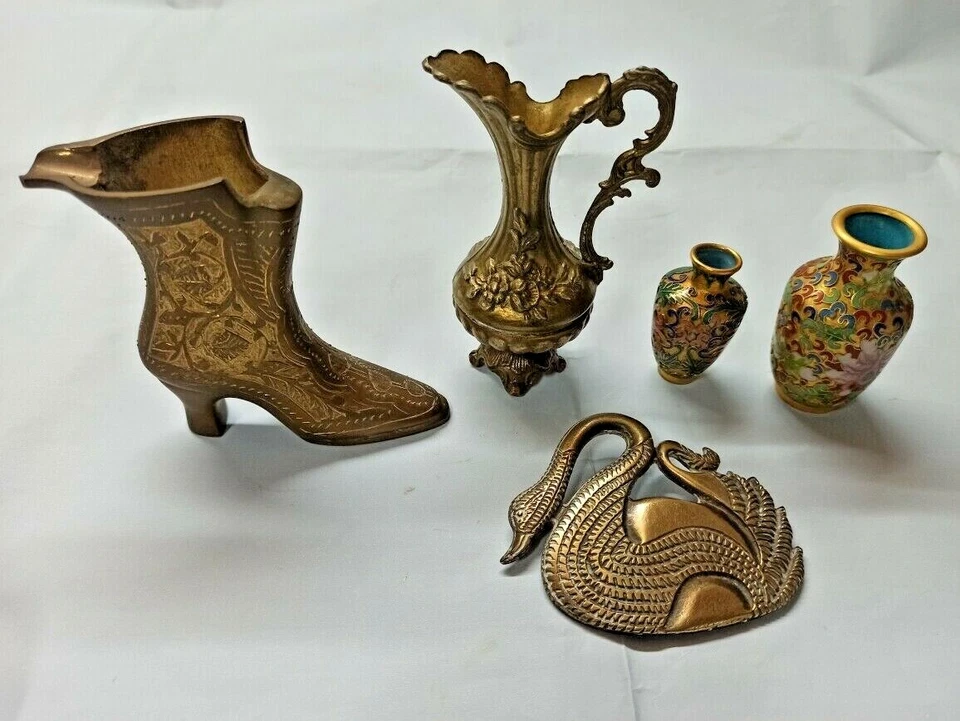 Lotto di VARI OGGETTI STOCK CERAMICA E METALLO vintage arredo per casa - Immagine 2 di 4