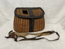 Antique Wicker Fishing Basket Needs Repair Strap Included