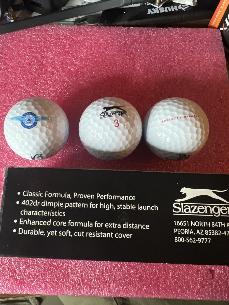 New SLAZENGER SELECT DISTANCE Golf Balls, 3 Balls Delta Air Lines