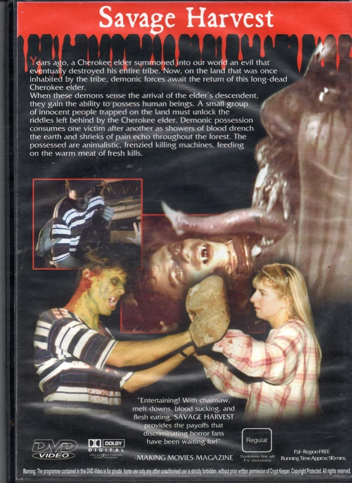 SAVAGE HARVEST - DVD..UNCUT EDITION - GORE - ERIC STANZE ! - Image 2 of 2