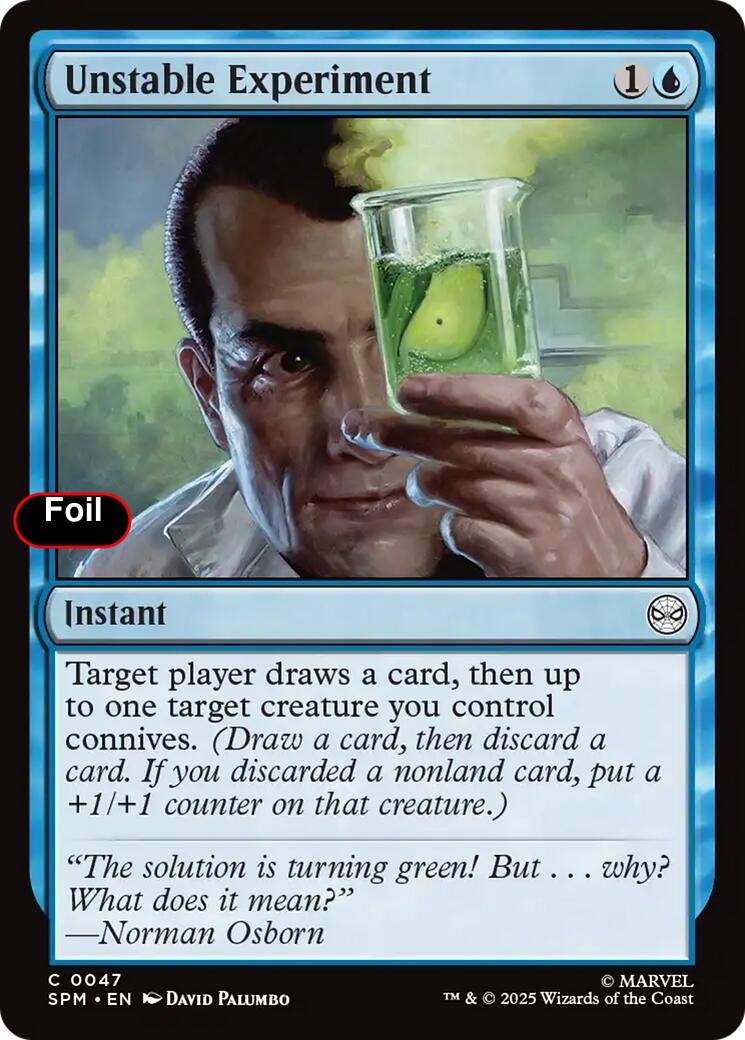 Foil Unstable Experiment - 47 - NM - Marvel's Spider-Man