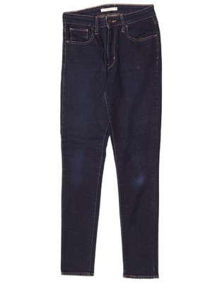 Levi's Damen 721 High Rise Skinny Jeans W28 L30 Navy Blau Baumwolle AV02