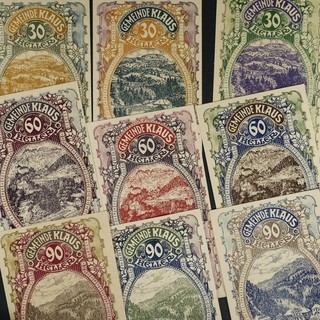 9x Gemeinde Klaus Österreich Notgeld: 3x 30 60 90 Heller 1920 | TOP Erhaltung