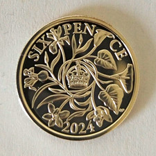 2024 Royal Mint King Charles 111 Sixpence.
