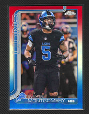 DAVID MONTGOMERY 2025 Topps Chrome Red White Blue Refractor #103 Lions