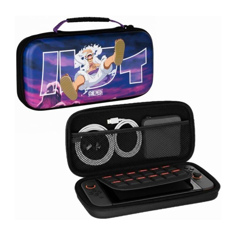 Housse Nintendo Switch 2 One Piece Konix - Pochette transport rigide noire