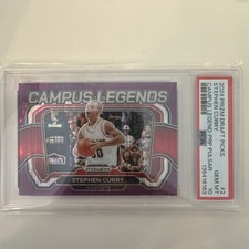 2024 PANINI PRIZM DRAFT PICKS CAMPUS LEGENDS #2 STEPHEN CURRY PURPLE #/55 PSA 10