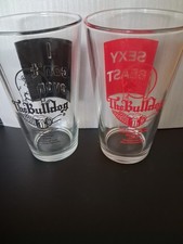 Lot of 2 The Bulldog New Orleans Different 16 oz Pint Beer Glasses Sexy Beast