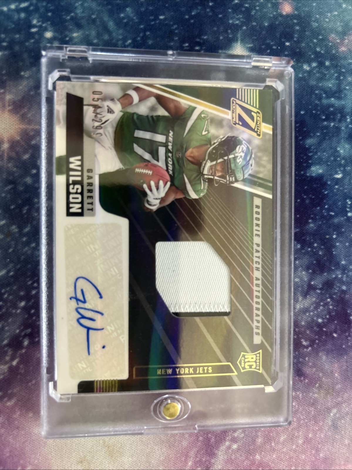 2022 Panini Zenith - Rookie Patch Auto Garrett Wilson #206 /299 (AU, MEM, RC)