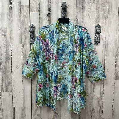 Only 9 Size 3x Women's Light Blue Floral Lace Shrug